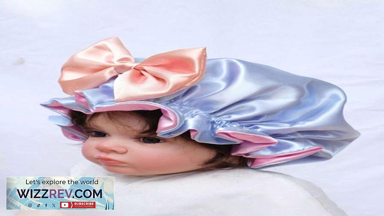Children Satin Bow Sleep Cap Elastic Silk Like Round Baby Bonnet Infant Hair Review