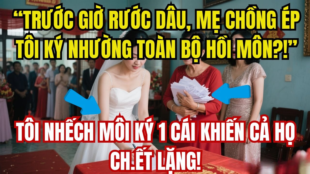 Giờ Rước Dâu, Mẹ Chồng Ép Tôi Nhường Hồi Môn, Tôi Cười Ký 1 Cái Khiến Cả Họ Chết Lặng|Truyện Audio