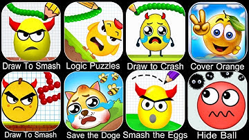 Draw to Smash Gameplay,Draw To Smash,Hide Ball,Logic Puzzles,Draw to Crash,Smash the Eggs,Android