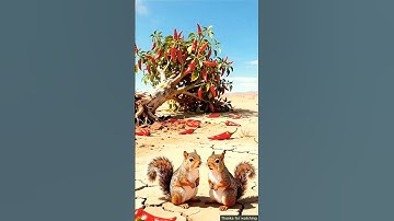 Squirrel watered the red chilli plant and saved it from drying up 😭 #ai​ #tree​ #save​ #watering​