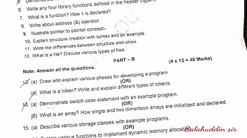 OU BSc (CBCS) Computer science 1st sem question paper  july 2024 |Programming in C | Osmania univers