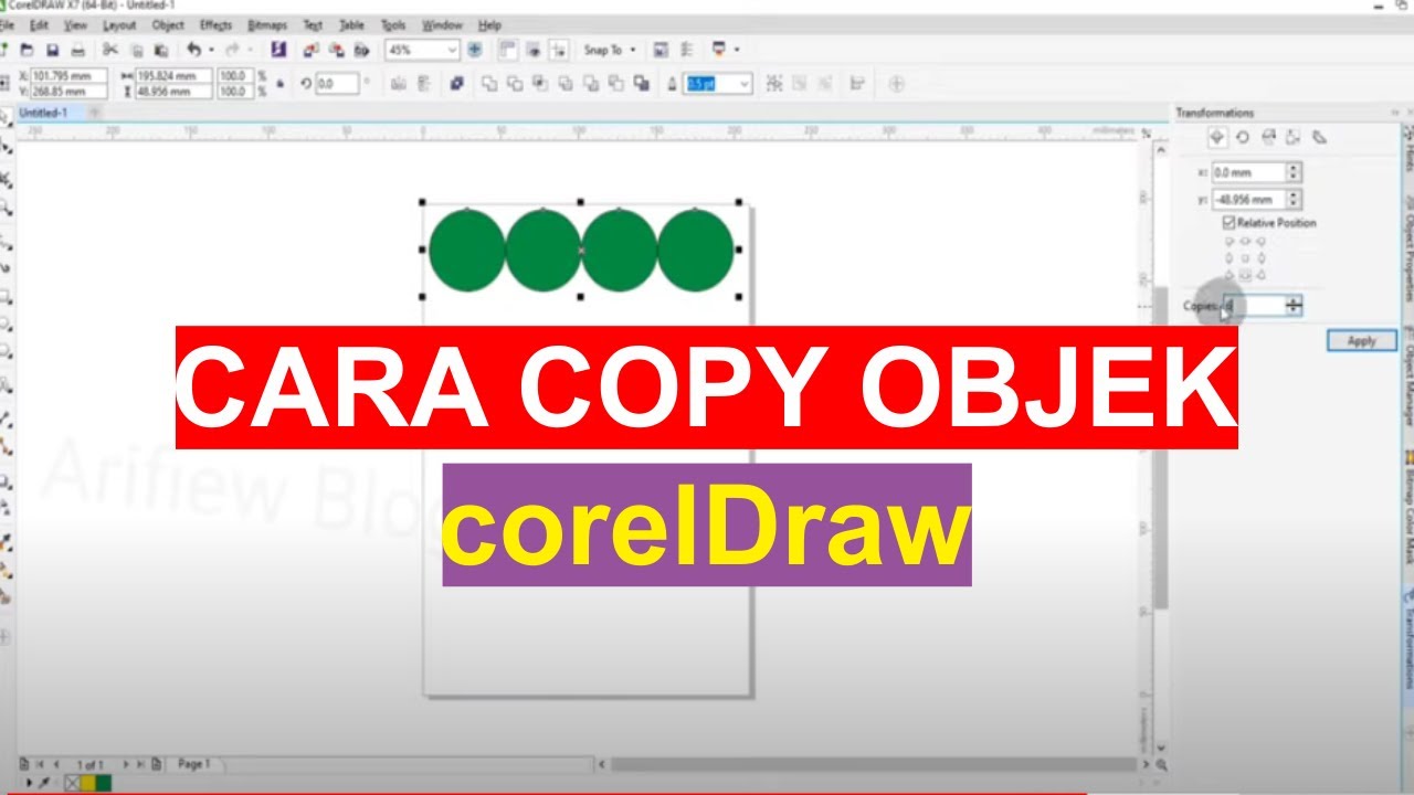 Cara Copy Objek di Coreldraw dengan Rapih Ke kanan, Kiri, Atas dan ...