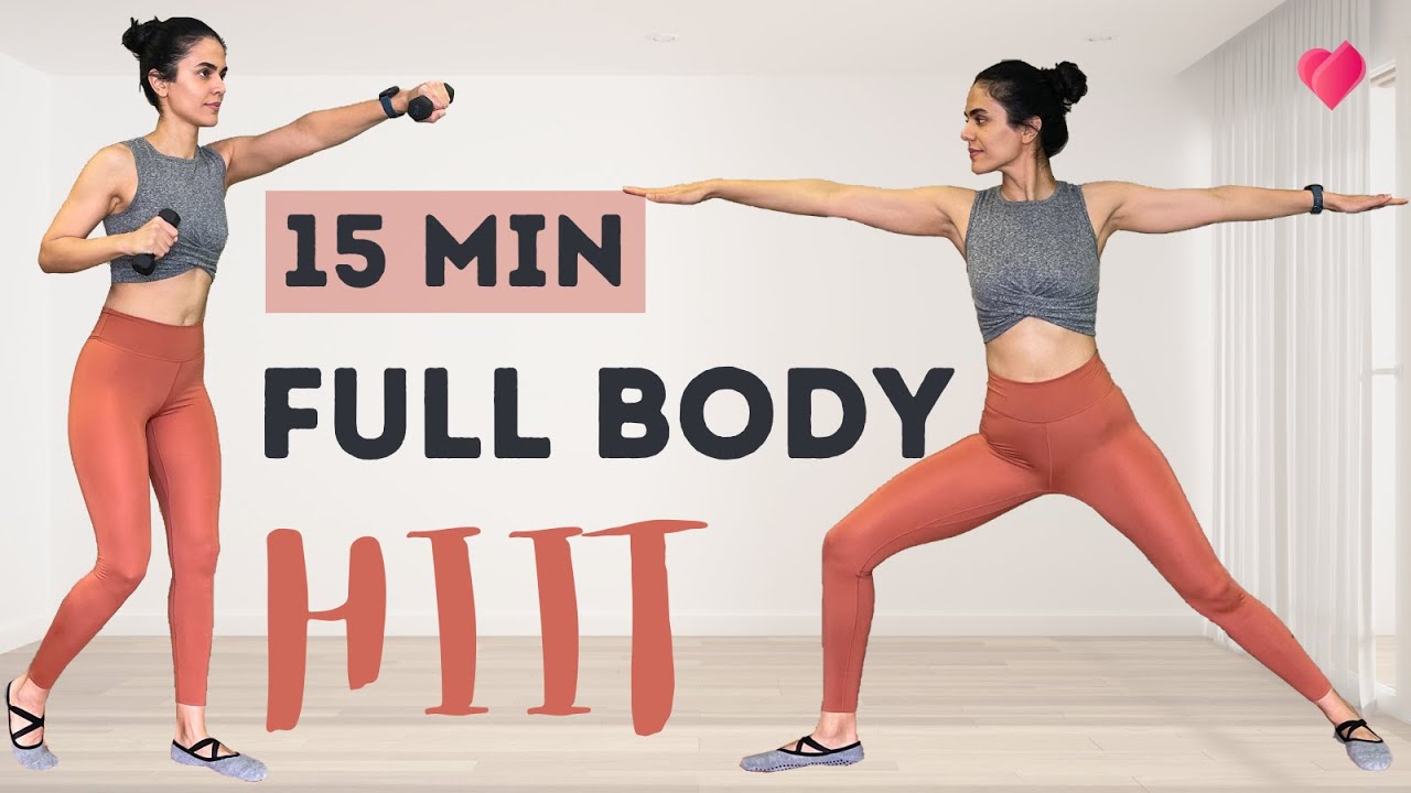 15 Min FULL BODY HIIT - At Home Dumbbell Workout - YouTube