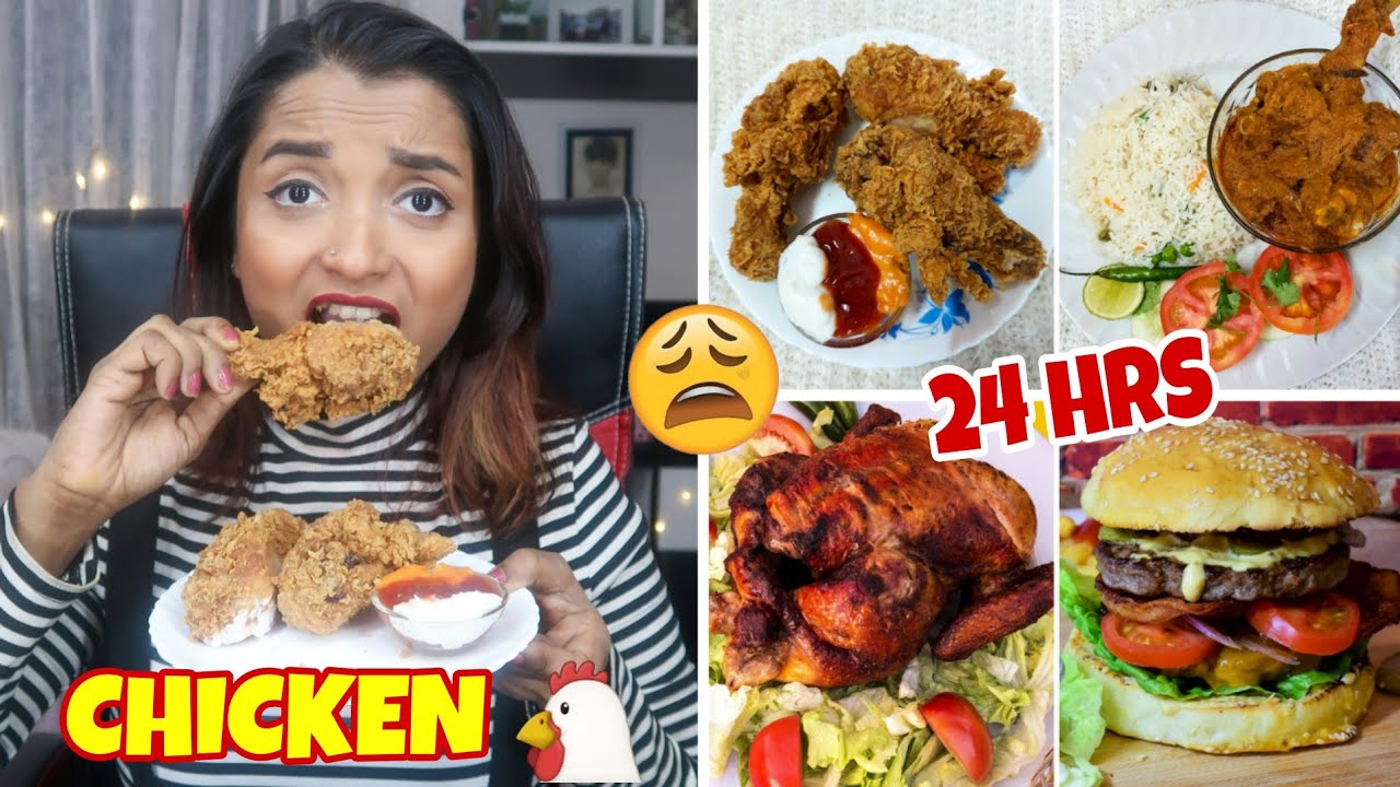 I ate CHICKEN for 24 Hours - Made CHICKEN CURRY & CHOWMEIN - Most ...