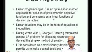 Kuhn-Tucker conditions and Introduction to Linear Programming