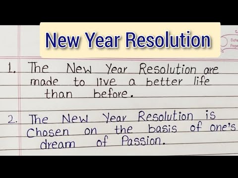 essay on new year resolutions for class 2