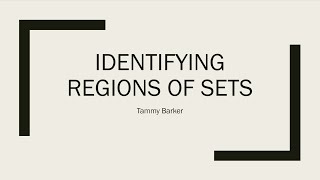 Identifying Regions of Sets (older version)