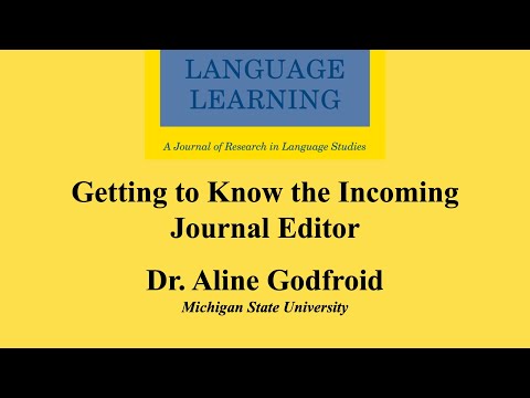 Language Learning Incoming Journal Editor Interview Aline Godfroid