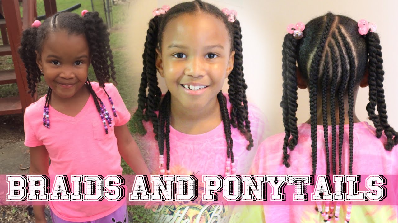 Beads Braids And Ponytails Hairstyle For Girls Kids Natural