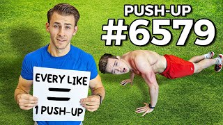 We did 8579 push ups in 24 hours (Every Like = 1 Push up) 