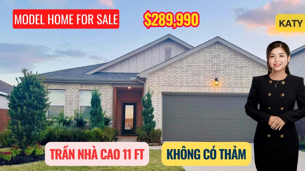 T130 - Nhà MODEL HOME với nhiều upgrades chỉ $289K ⭐️ Nhà KHÔNG CÓ THẢM, TRẦN CAO, KHU TỐT ở KATY ⚡️