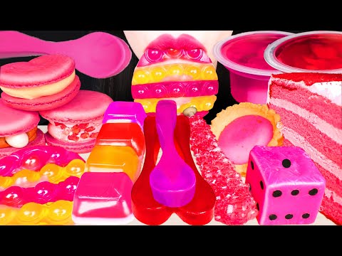 <strong>ASMR</strong> PINK DESSERTS EDIBLE PUSH POP EDIBLE SPOON JELLY <strong>CUBE</strong> DICE CANDY 먹는 주사위 팝잇 푸쉬팝 먹방 EATING SOUNDS