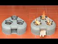 Creative heart shaped cement stove  firewood saving kitchen