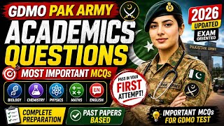 GDMO Pak Army Academics Questions 2026 🩺🇵🇰 | Most Important MCQs for GDMO Test Preparation