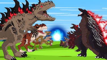 DINOSAURS EVOLUTION T-REX vs EVOLUTION of SHIN GODZILLA : Monsters Ranked From Weakest To Strongest