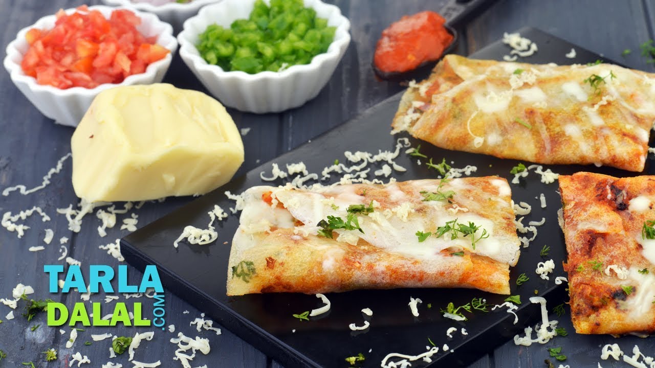 चीज बर्स्ट डोसा Cheese Burst Dosa, Snack by Tarla Dalal YouTube