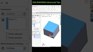Solidworks shell feature with multiple thickness option #3dmodel #engineering #solidworks