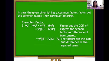 Grade 8-Factoring Difference of Two Squares (Week 1 Quarter 1)
