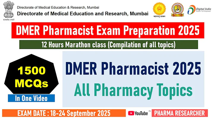 DMER Pharmacist Marathon class II 1500 MCQs in one video II DMER Pharmacist Exam Preparation 2025 II