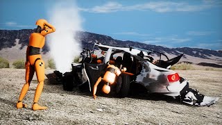BeamNG Drive - Dangerous Overtaking Crashes #6