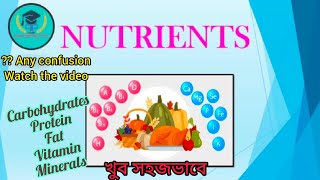 Nutrients in food।। nutrition।। Bengali Nursing learner screenshot 1