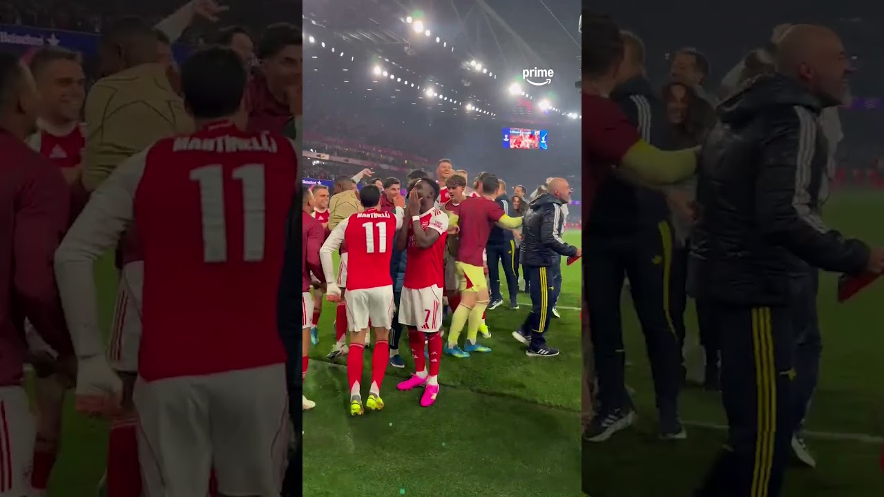 ARSENAL'S CELEBRATIONS WERE WILD 🤪🎉 #arsenal #coyg #uefachampionsleague #ucl #afc