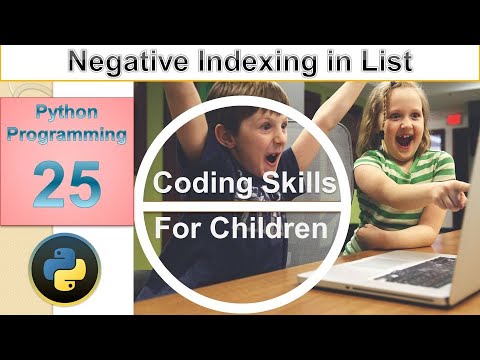 negative indexing List insert del slicing python tutorial 25 coding skills for children Hindi Urdu