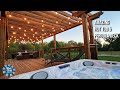 Amazing Treated Wood Deck &amp; Pergola Project With Hot Tub and Lights #home #renovation #backyard