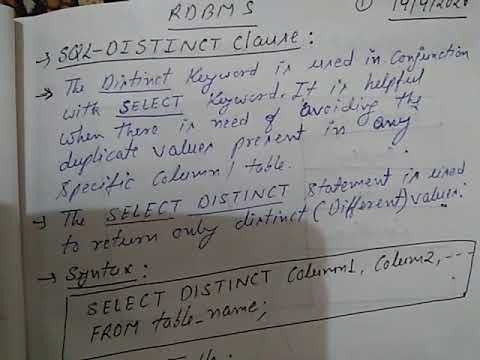 SQL- DISTINCT Clause