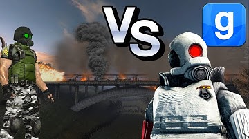 Battle on the bridge HECU Soldiers VS Combine Soldiers SNPC Fight Garry