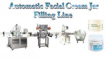Automatic Facial Cream Jar Filling Film Sealing Capping Machine Collection Production Line