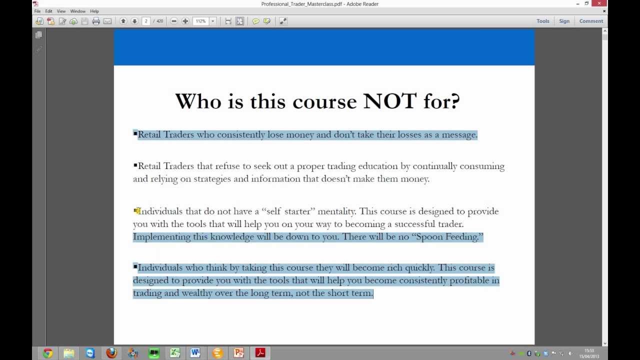 Professional Trading Masterclass Video Series With Anton Kreil Who Is The Course For - 