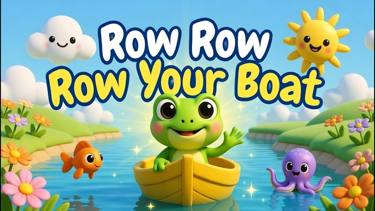Row, Row, Row Your Boat | Cute Frog Version |Kids Songs Nursery Rhymes ...