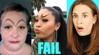 Hilarious Eyebrow Fails You Can't Unsee ! - REACTION