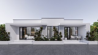 Modern 3 Bedroom Bungalow House Design  12m × 8 7m Floor Plan  2 Bathrooms