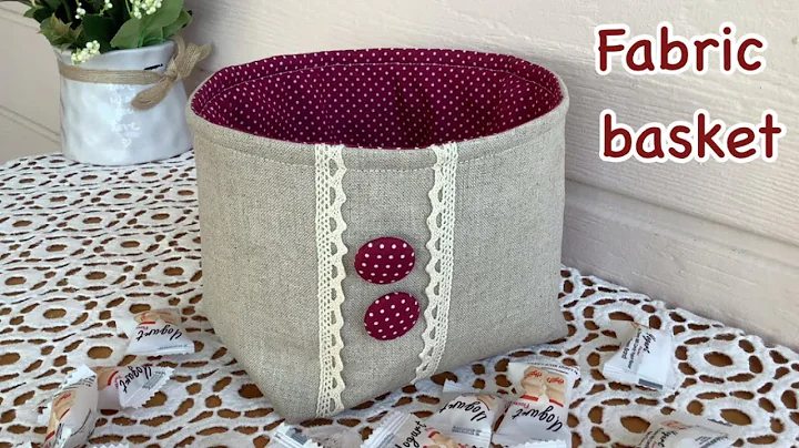 Fabric basket, fabric basket tutorial, small fabric box, cute fabric storage , wandee easy sewing