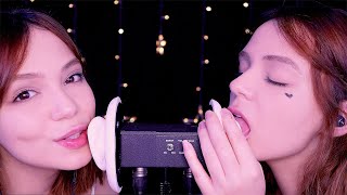 ASMR 1 HOUR of Ear Licking and Kissing 🥰 100K Special ♥ TWINS