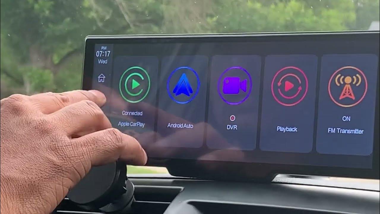 Portable 9.3 Dash Mount Apple CarPlay with 4K Front and Rear