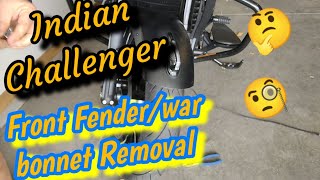 2023 Indian Challenger Front Fender/ War Bonnet Removal prt2