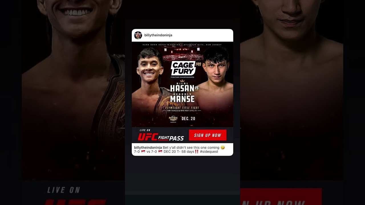Bila Hasan VS Renaldy Manse CAGE FURY Fflweight title fight| indonesia vs indonesia 