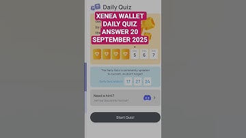 XENEA WALLET DAILY QUIZ ANSWER 20 SEPTEMBER 2025 #shorts
