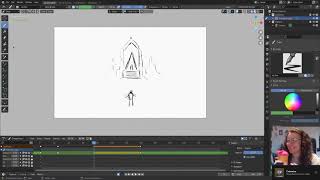 Animating in Blender Grease Pencil! ⚡ Come say Hi :D / !himt
