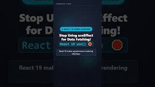 Stop Using useEffect to Fetch Data! React 19 use() Hook 🛑 #reactjs #webdev #shorts