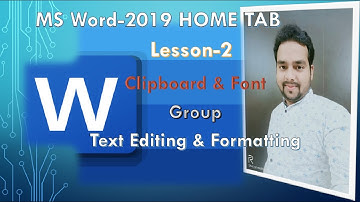 MS Word-2019|Home Tab|Clipboard & Font Group|Lesson-2|DK Sir|Rd Tech