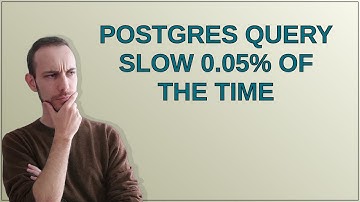 Dba: Postgres Query Slow 0.05% of the time