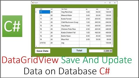 DataGridView Save And Update Data on Database C#