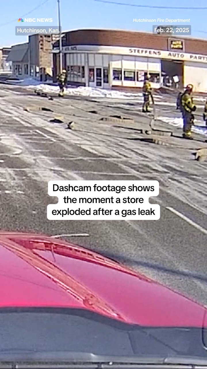 Dashcam footage shows the moment a store exploded after a gas leak