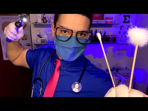 ASMR Doctor Ear Cleaning & Ear Exam Roleplay For Clogged Ears Hearing Test, Medical Exam Soft Spoken