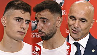 Bruno Fernandes, António Silva e Roberto Martínez - PÓS JOGO Eslováquia 0 x 1 Portugal