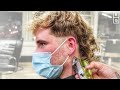 Unique CURLY MULLET Haircut *80s Style* (Step Mullet)